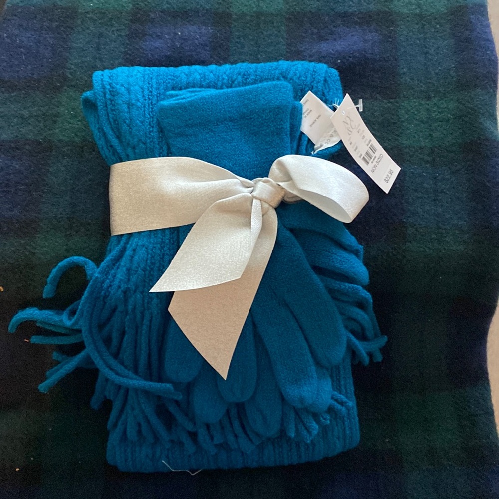 🧤🧤NWT - NY&C Matching Scarf and Mittens Set - Gift Set w/ labeling - BLUE 🧤🧤